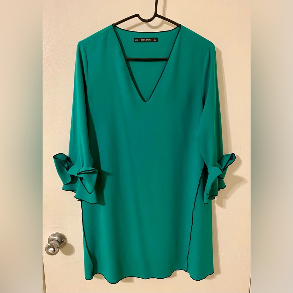 ZARA Mini Dress with statement bow sleeves, Size M,